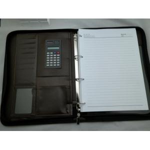 Quality Luxury Design Brown Leather Diary Notebook Organizer Portfolio for sale