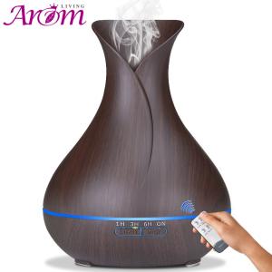Quality 400ml Tulip Shape Dark Wood Grain Aromatherapy Diffuser for sale