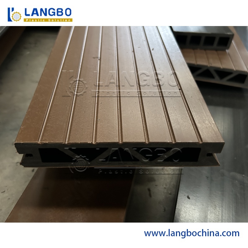 WPC Decking Production Line With Embossing Texture Unit For Building Decoration Material Production