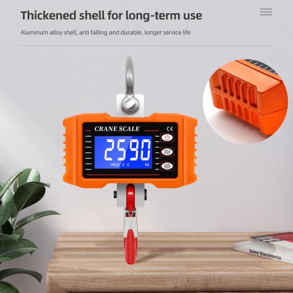 OCS-05-S 500kg 1000lb Industrial Hanging Crane Scale with Electronic LCD LED Display Aluminum Alloy Stainless Steel