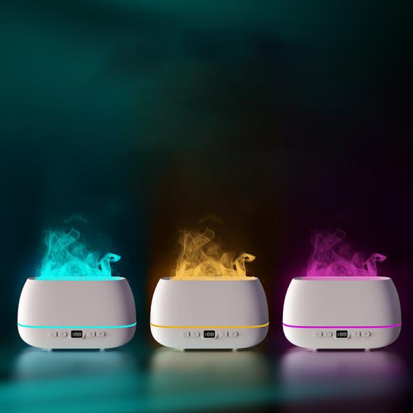 2023 New Design Ultrasonic Flame Diffuser 200ml RGB Light Flame Humidifier With Remote Controller Aroma Diffuser For Household