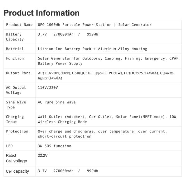 OEM ODM lifepo4 lithium battery 1000W Power Supply Solar Generator lithium battery packs For Outdoor RV EV Camping