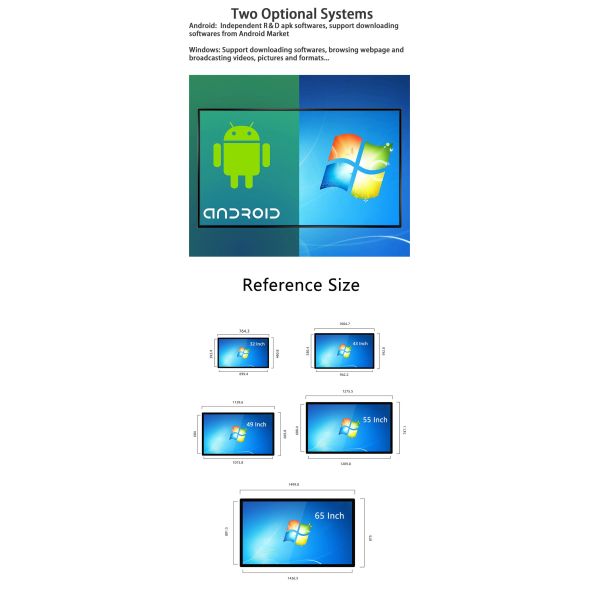 Hot Sale 43 Inch Wall Mount Android 8.1 LCD Interactive Touch Screen Smart Board TV Digital Signage Advertising Player Elevator