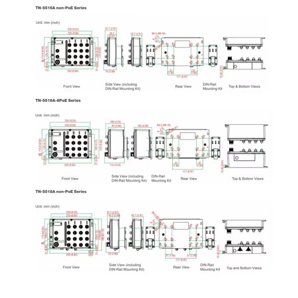 Moxa TN-4500A /TN-5500A Series switch EN 50155 POE switches Industrial Ethernet Switches