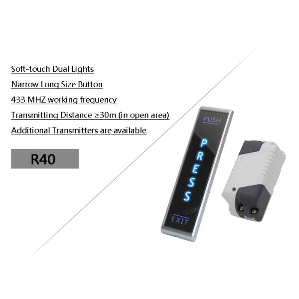 Surface Mount PRESS Sign Wireless Exit Button dual lights N.O / N.C / COM Contacts