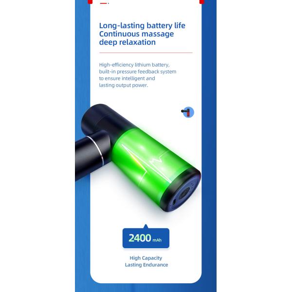 Mini Deep Tissue Noise 45dB Muscle Massage Gun 4 Heads High Speed