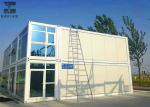 Beige And Blue Prefabricated Container House Glass Curtainwall For Tourist