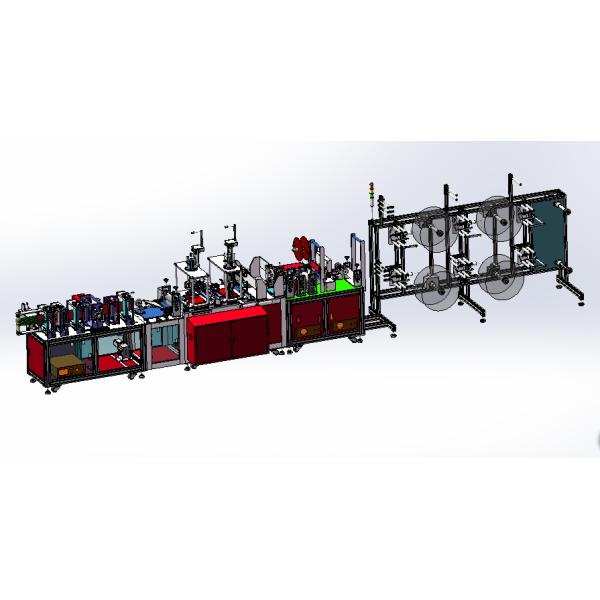 300kw Power Cupped Face Mask Machine , Face Mask Manufacturing Machine PLC Control