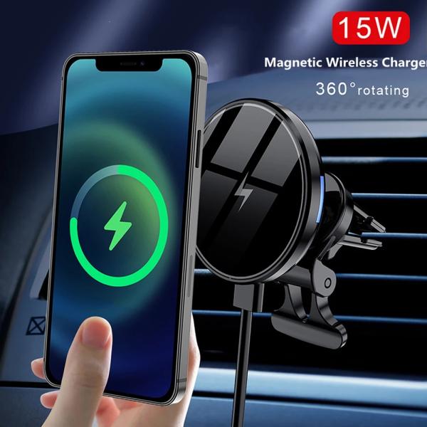 Automatic Clamp Wireless Magsafe Charger Car Mount Air Vent