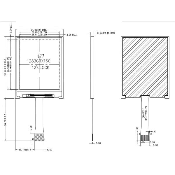 1.77 Inch TFT LCD Display 4 Bit 128×160 Pixels Color TFT Display SPI Interface