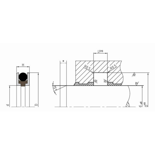 Hunger GGDI Hydraulic Double Acting Rod Seals / Compact Inside Sealing