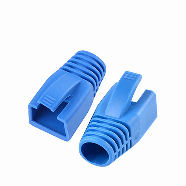 Yellow Cable Strain Relief Boot / Blue RJ45 Modular Plug CE Certificate