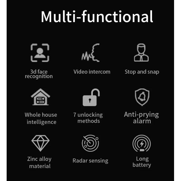 Smart Tuya Wifi Door Lock Zinc Alloy Cat'S Eye Intelligent Door Lock