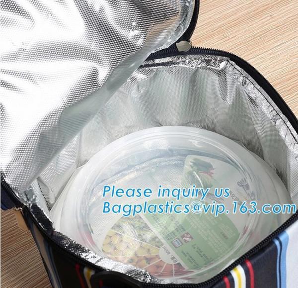Custom Packing Aluminum Foil Zip-Lock Grocery Handle Thermal Insulation Cooler Bag For Outdoors,Promotional Insulated La