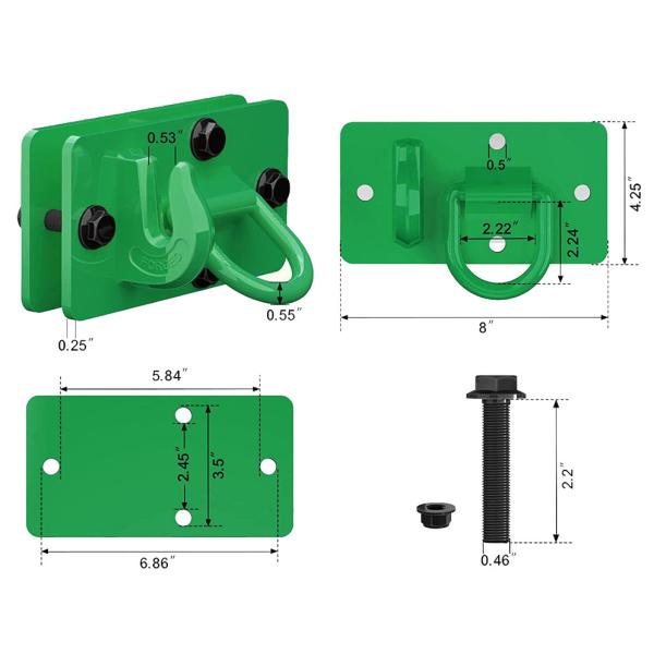 Trailer Parts Stainless Steel Tractor Bucket Hooks with Tie Down Ring