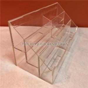 Quality Retail Store 3 Step Counter Display Racks Clear Acrylic Display Holder For Brochure for sale