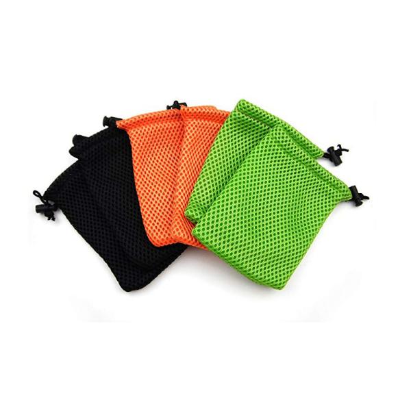Durable Non Woven Mesh Drawstring Bags Folding Unisex Stuff Pack Range Green