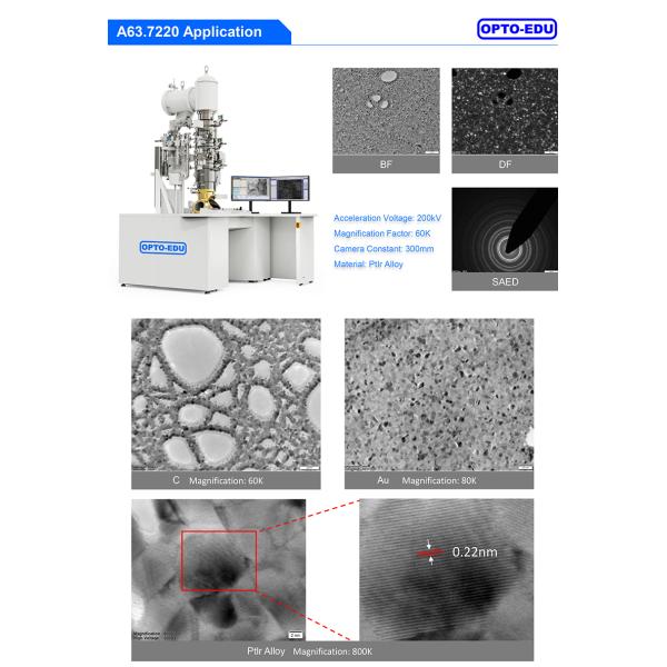 OPTO-EDU A63.7220 Field Emission Transmission Electron Microscope, 200KV, 1500000x