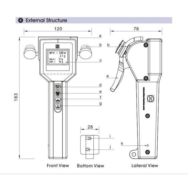 Portable Digital Cable Tensiometer / Strap Digital Tension Meter ISO Standard