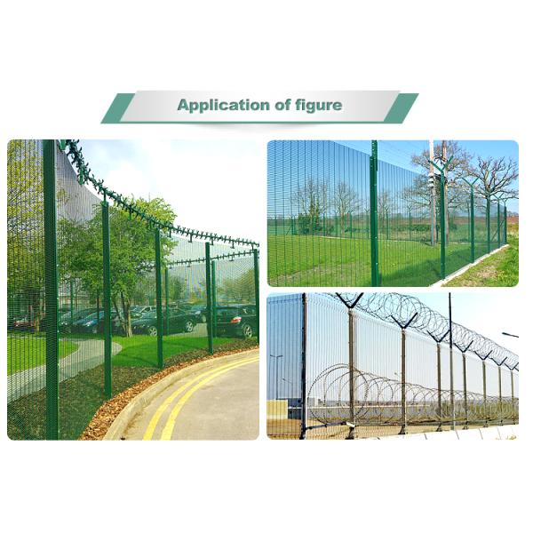358 high security wire fence 12.7mm x 76.20mm diameter 3.00mm/4.00mm powder coated RAL 9001
