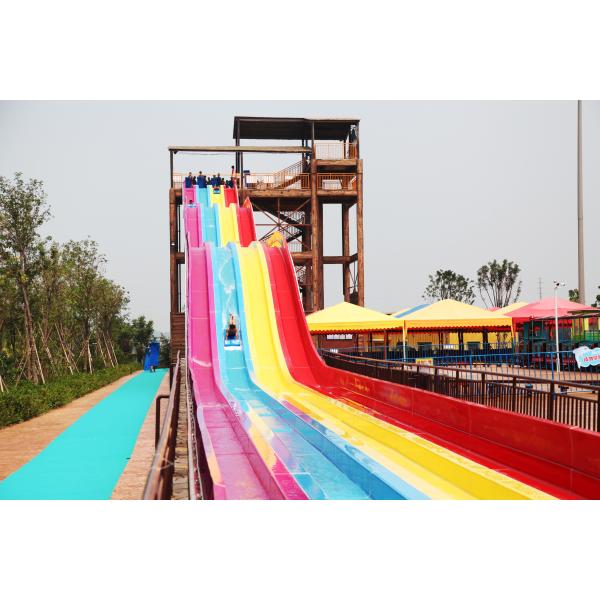 Cool Huge Fun Rainbow Water Slides With Custom Length 4 Lanes