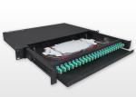 Metal Frame 1U 24 Port Patch Panel , Multimode 48 Core Optical Patch Panel
