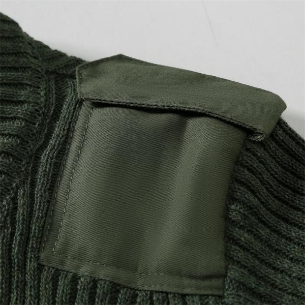 Men Olive Green Knitted Autumn Winter Keep Warm Thickness Combat Sweater Outdoor Tactical Pullover
