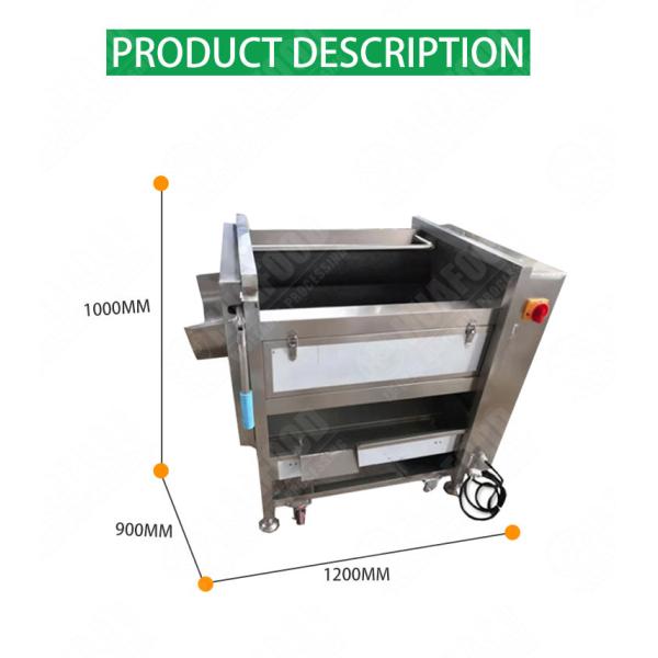 Commercial 1000mm Brush Cassava Washing And Peeling Machine 300kgs/h