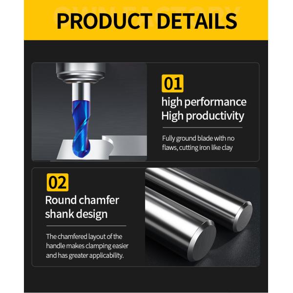 Manufacturer High Quality HRC55 65 2 Flute Solid Carbide Spiral Ball Nose Metal End Milling Cutter for Carving Metal OEM