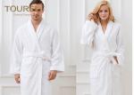 Unisex White Shawl Collar Robe100% Cotton Quilted Hotel Style Terry Cloth Robes