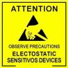 Buy cheap Custom Yellow Attention ESD Symbol Warning Label Caution Warning Stickers from wholesalers