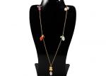 Multi Color Charm Gemstone Beaded Necklaces Lady Fashion Long Chain Jewellery