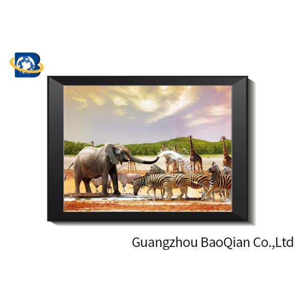 Flip Effect Lenticular Image 40 x 40 cm , 3D Lenticular Printing Pictures Elephant Theme