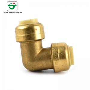 China Round Head 3/4''X1/2'' Push Fit Brass 90 Degree Elbow Fitting on sale