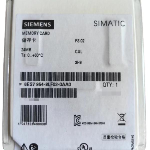 SIEMENS 6ES7954-8LF03-0AA0 SIMATIC S7-1200 , MEMORY CARD FOR S7-1X00 CPU/SINAMICS, 3,3 V FLASH, 24 MBYTE NOTES