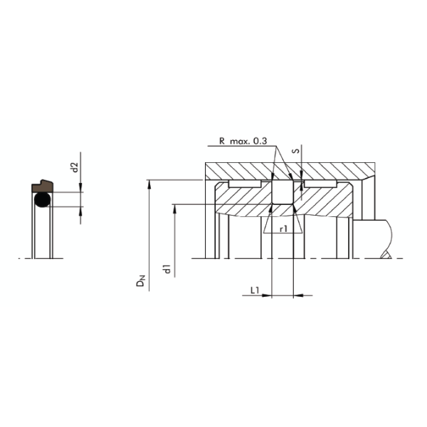 Single Acting Hydraulic Buffer Seal Low Friction Teflon Stepseal 2K