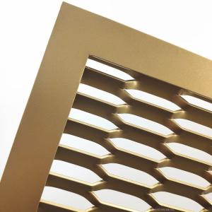 Yellow Color Bigh Hole Expanded Metal Meshsheet For Gate Decorative