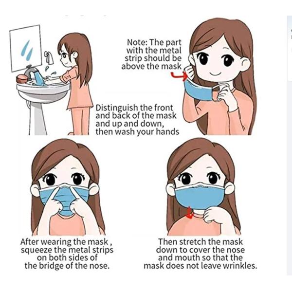 Blue GBT32610-2016 Breathable Ear Loop Face Mask