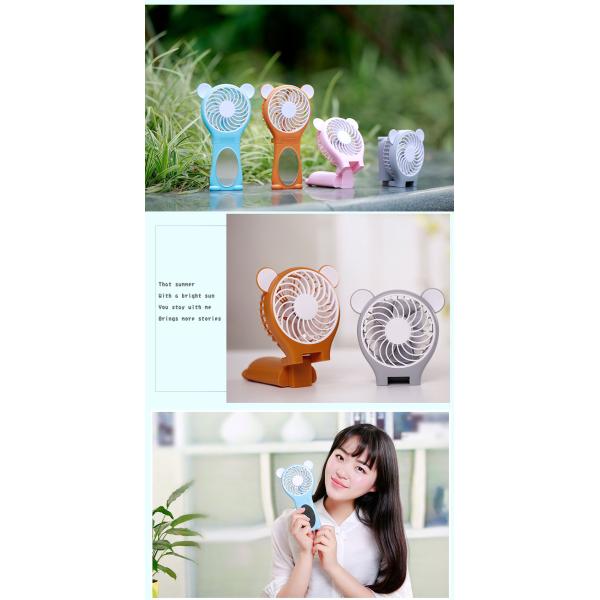 Automatic Cartoon Mini Small Battery Operated Fan Foldable Bear Usb Large Air Outlet