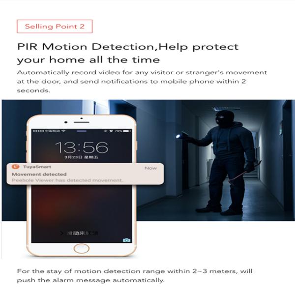 160 Degree Tuya Door Viewer 2.4G Wireless Camera Doorbell With Monitor