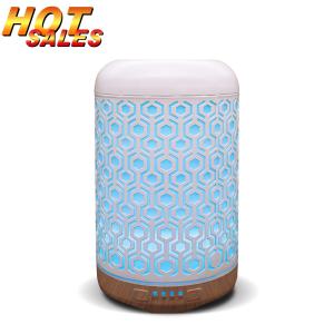 Quality 100ML Essential Oil Diffuser Metal Iron Aromatheraply Aroma Diffuser With Led Light CE Certificate for sale