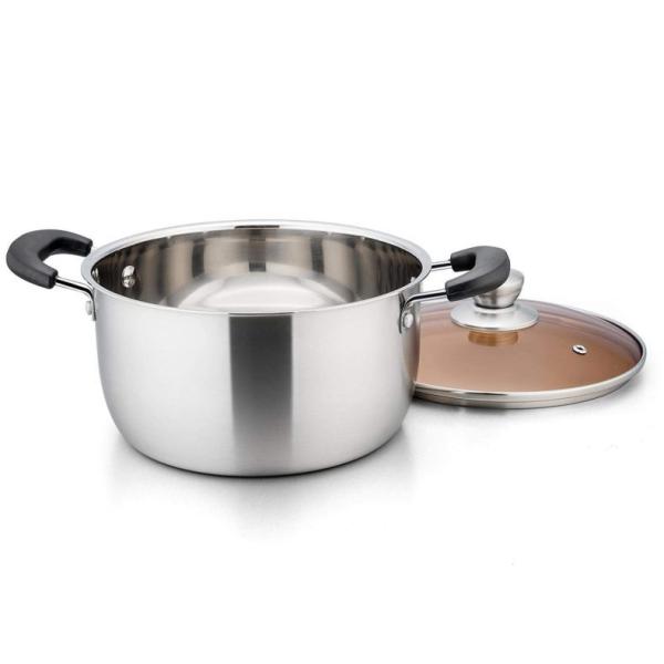 Multi-function Silver Kitchen Cookware Cooking Pot Induction Stock Pot Stainless Steel Soup Pot With Bakelite Handle