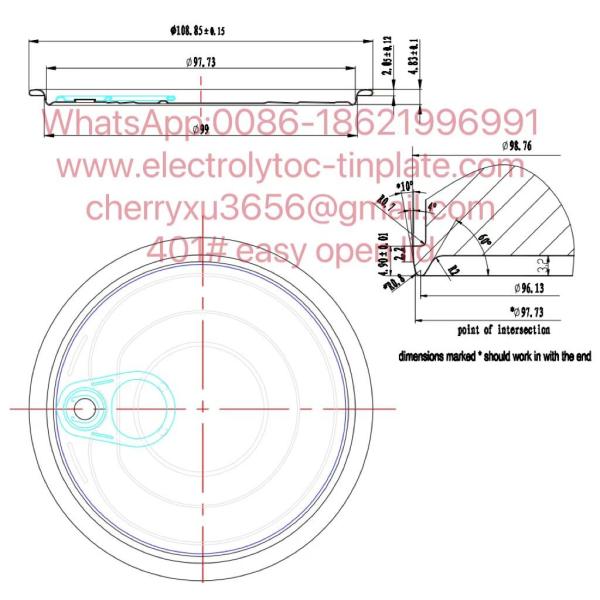 Dia 99mm Food Packaging Tinplate Bottom Lid Normal Tinned Round Bottle End