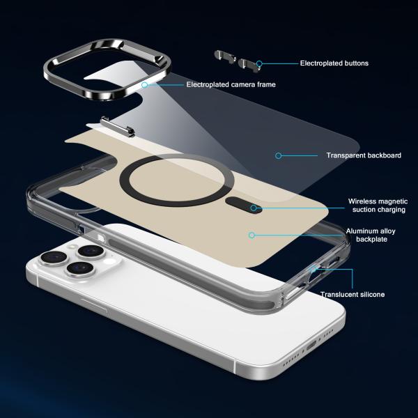 IMD Matte Clear Magnetic Magsafe Phone Case Shockproof For iPhone 15 16 Pro Max