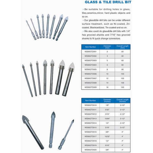 Hss drill bits (GLASS & TILE DRILL BIT)