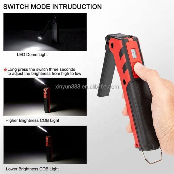 Rechargeable COB Work Lamp Inspection Lamp Handheld Foldable Multifunctional Portable Auto Repair Lamp LED with Magnet