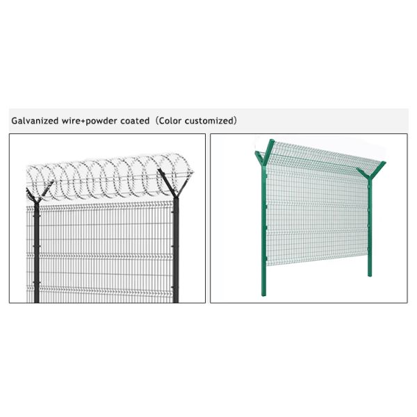 Y-Column Airport Prison Highway Fence Anti-Throwing Isolation Net 3D Modelling for River Reservoirs Pressure Treated Wood Nature