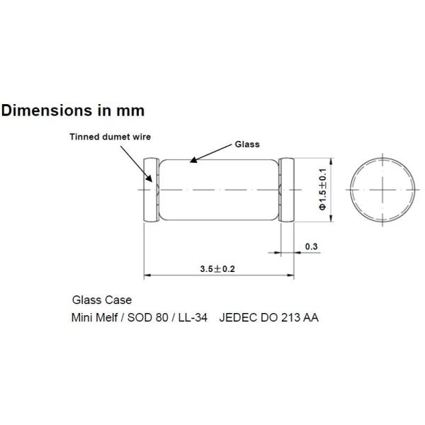 Glass Encapsulated NTC Thermistor High Accuracy With SOD-80 SMD Package