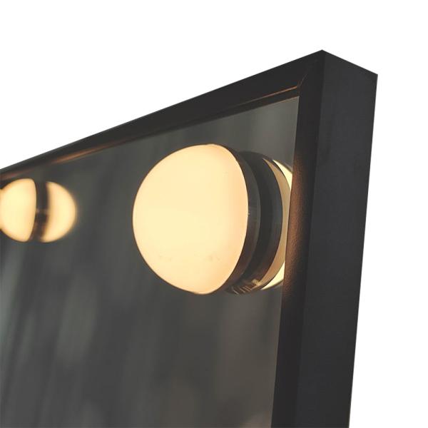 Fashion Design Style Large Hollywood Floor Vanity with Adjustable Full LED Light and Wall Mirror Extra LOGO Included