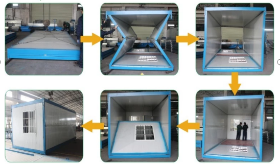 Anti Sesmic Modular Folding Container House With Sandwich Panel Wall / Roof